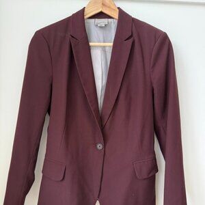 Vero Moda Burgundy/Wine One-Button Blazer | Size 38 (Medium)